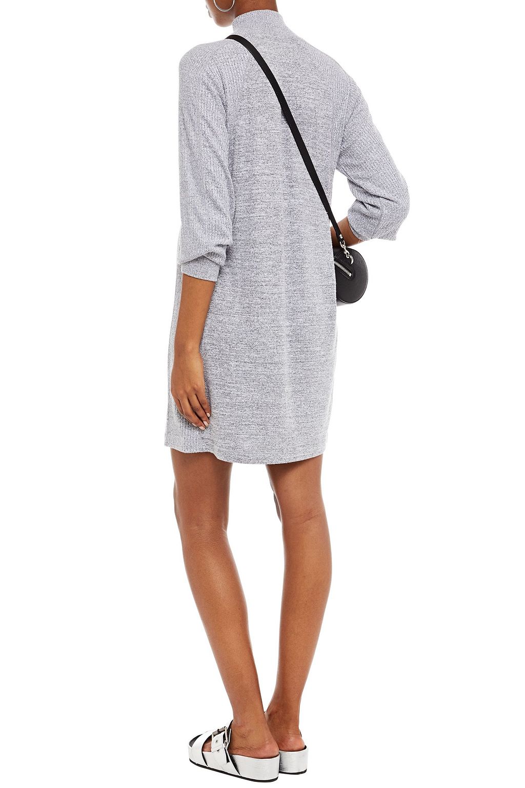 RAG & BONE Knit Racer mélange stretch-knit turtleneck mini dress
