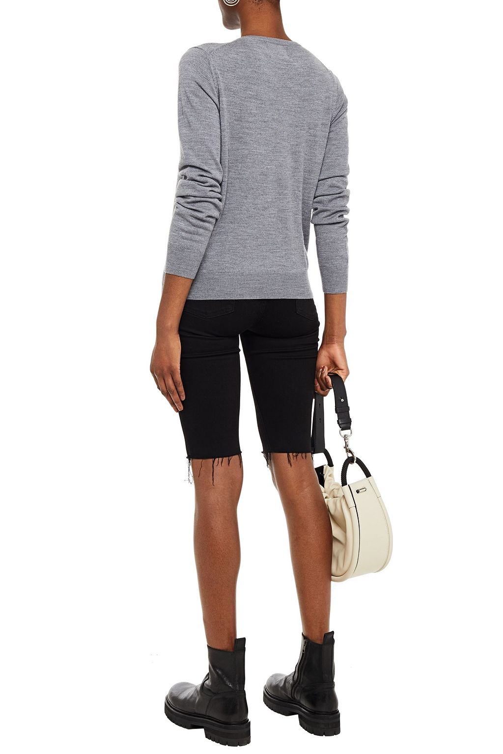 MARKUS LUPFER April sequin-embellished mélange merino wool cardigan