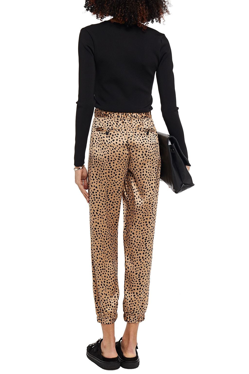 ATM ANTHONY THOMAS MELILLO Cropped leopard-print silk-satin tapered pants