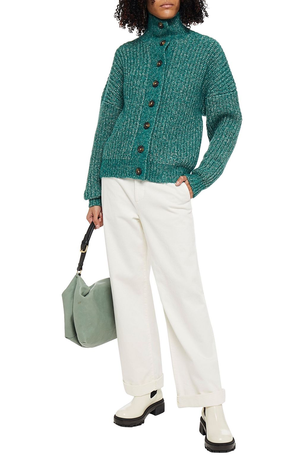 LOULOU STUDIO Canto mélange ribbed wool cardigan