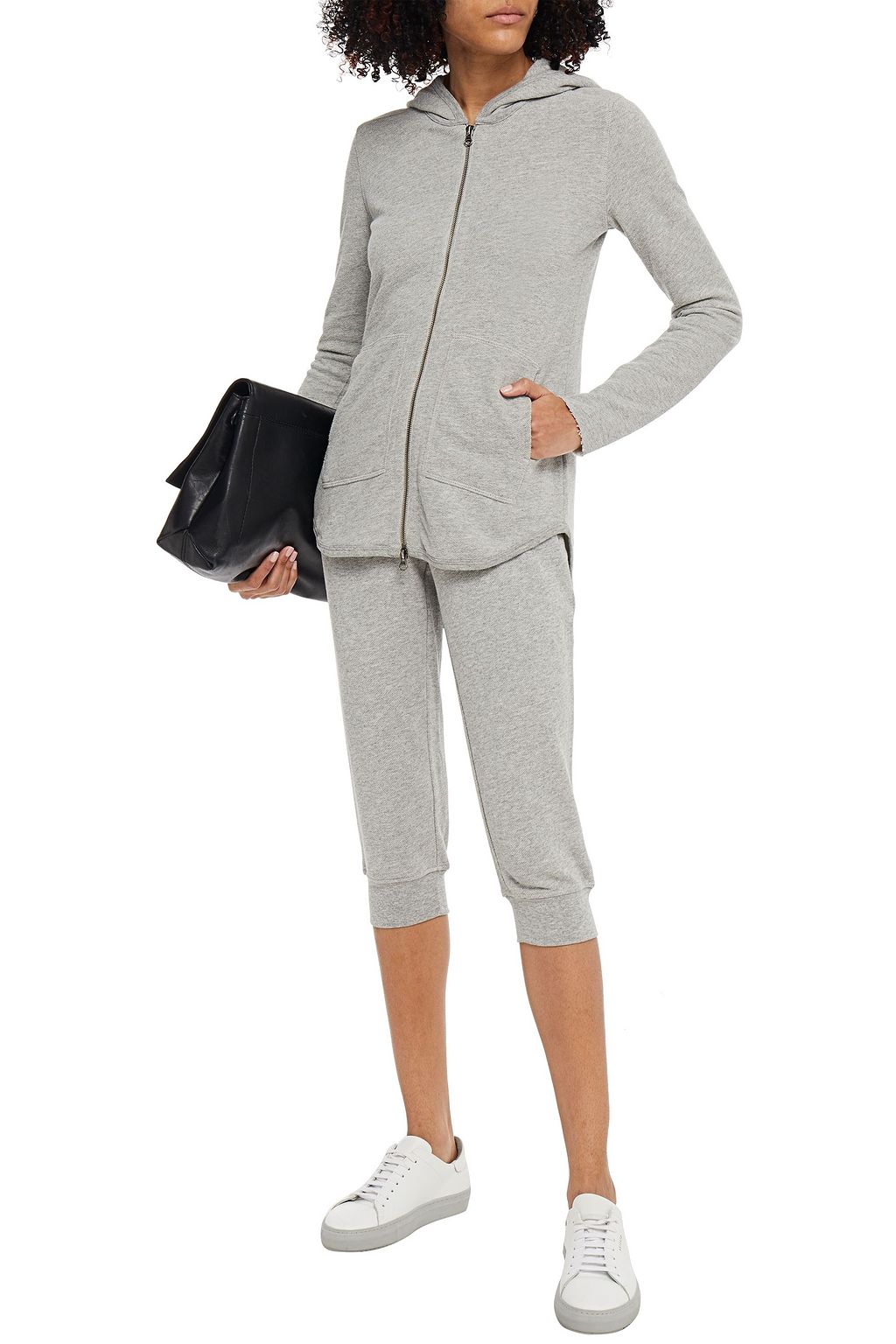 ATM ANTHONY THOMAS MELILLO Cropped mélange French cotton-blend terry track pants