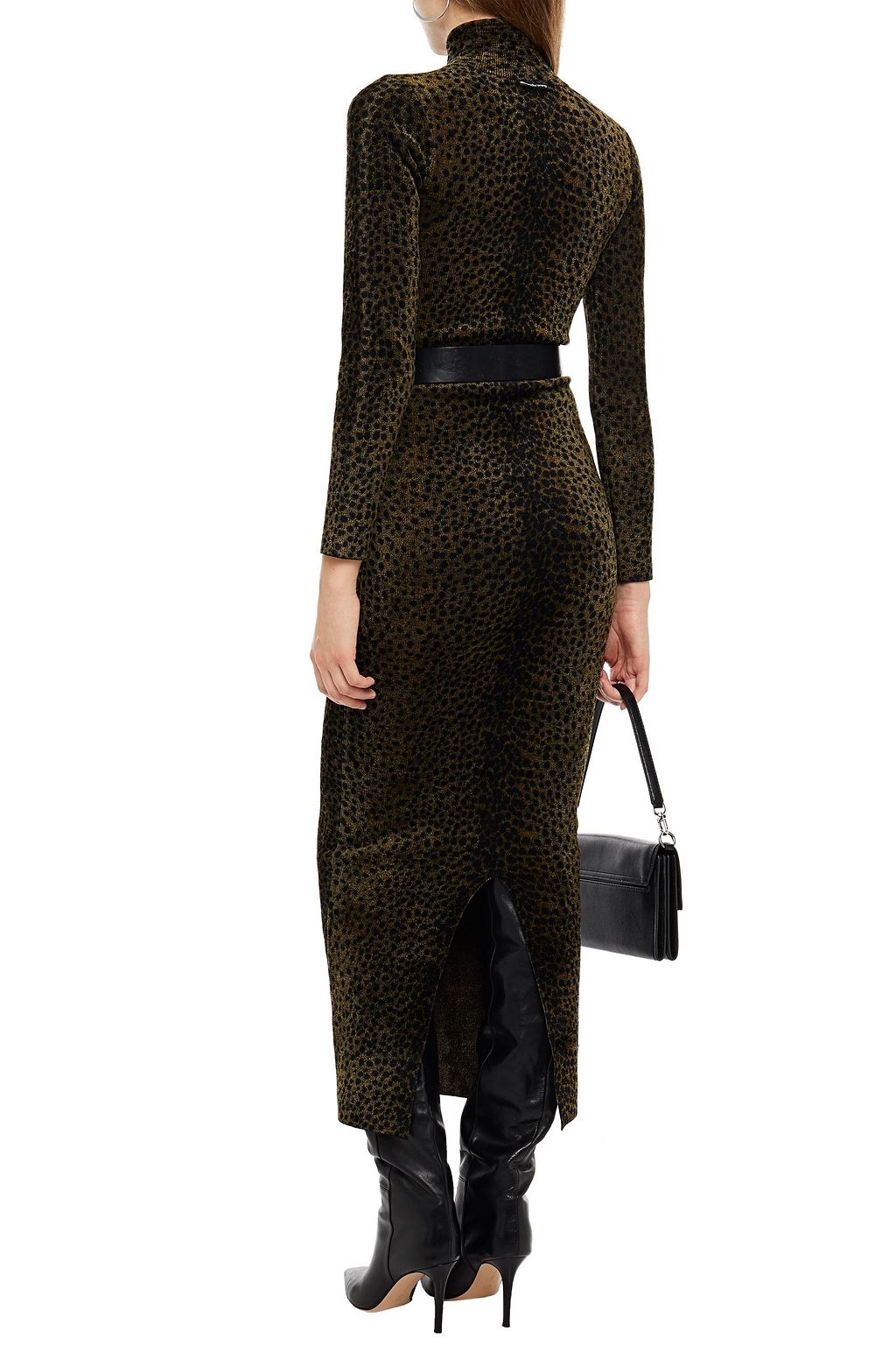 ALEXANDER WANG Snake-print chenille turtleneck maxi dress