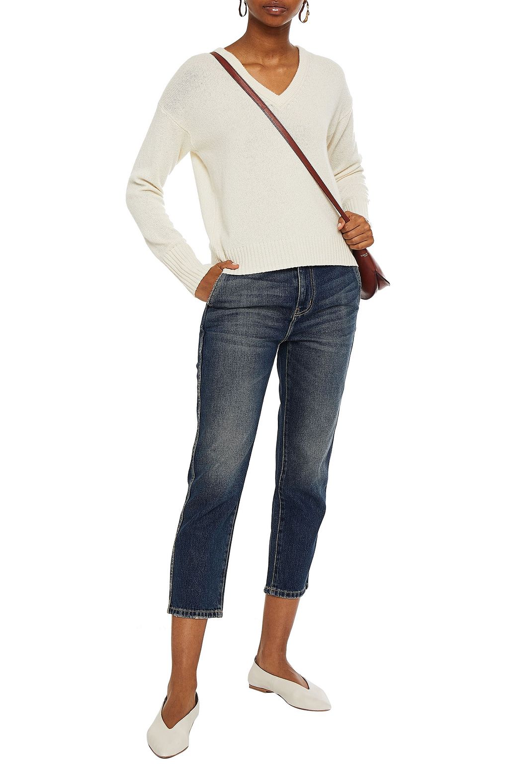 CURRENT/ELLIOTT Confidant cropped high-rise tapered jeans