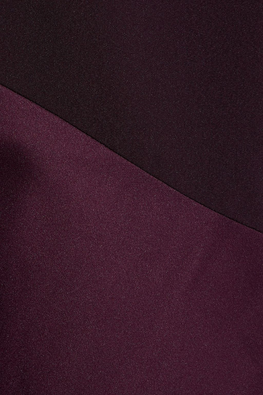 SOLACE LONDON Violeta one-shoulder satin-paneled crepe gown
