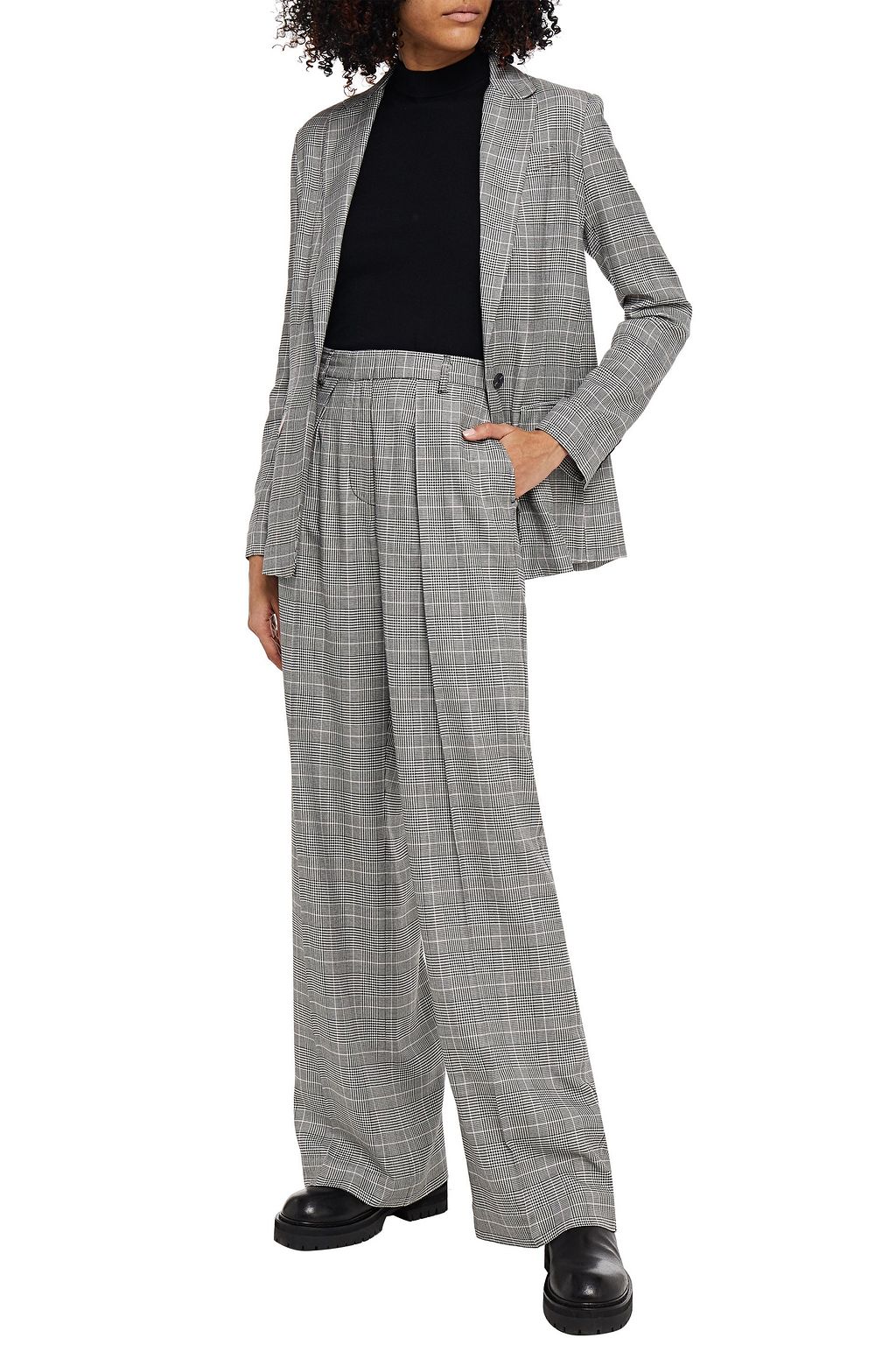 ATM ANTHONY THOMAS MELILLO Prince of Wales checked woven wide-leg pants