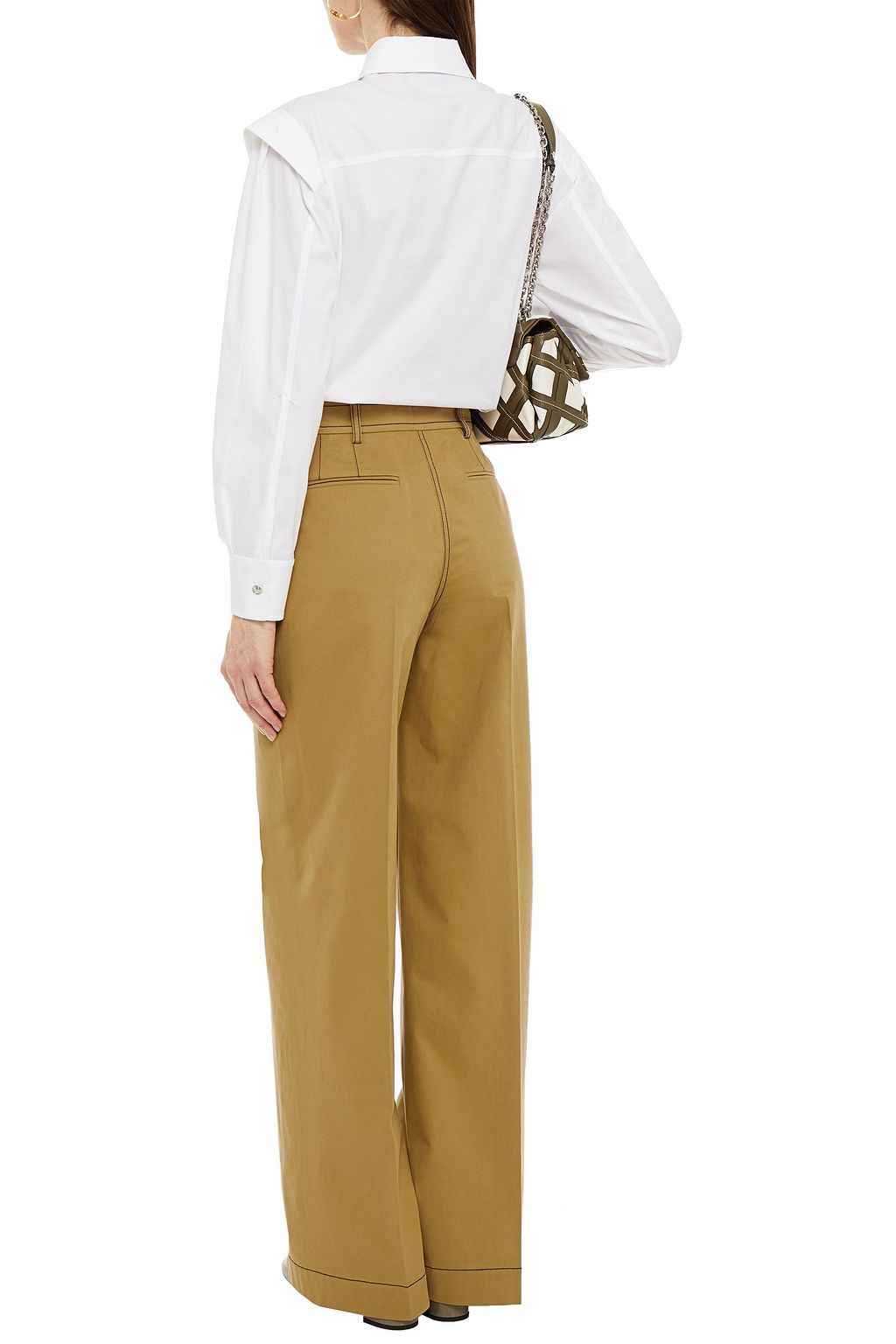 ALBERTA FERRETTI Cotton-blend twill wide-leg pants