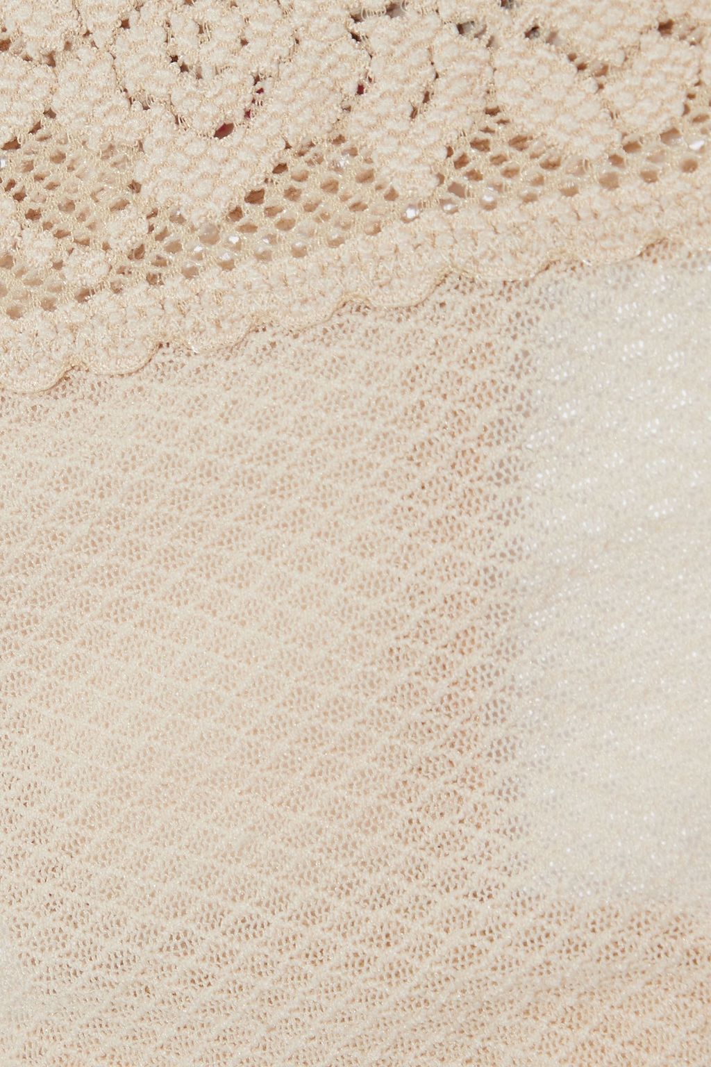 COMMANDO Lace-trimmed embroidered stretch-tulle low-rise thong