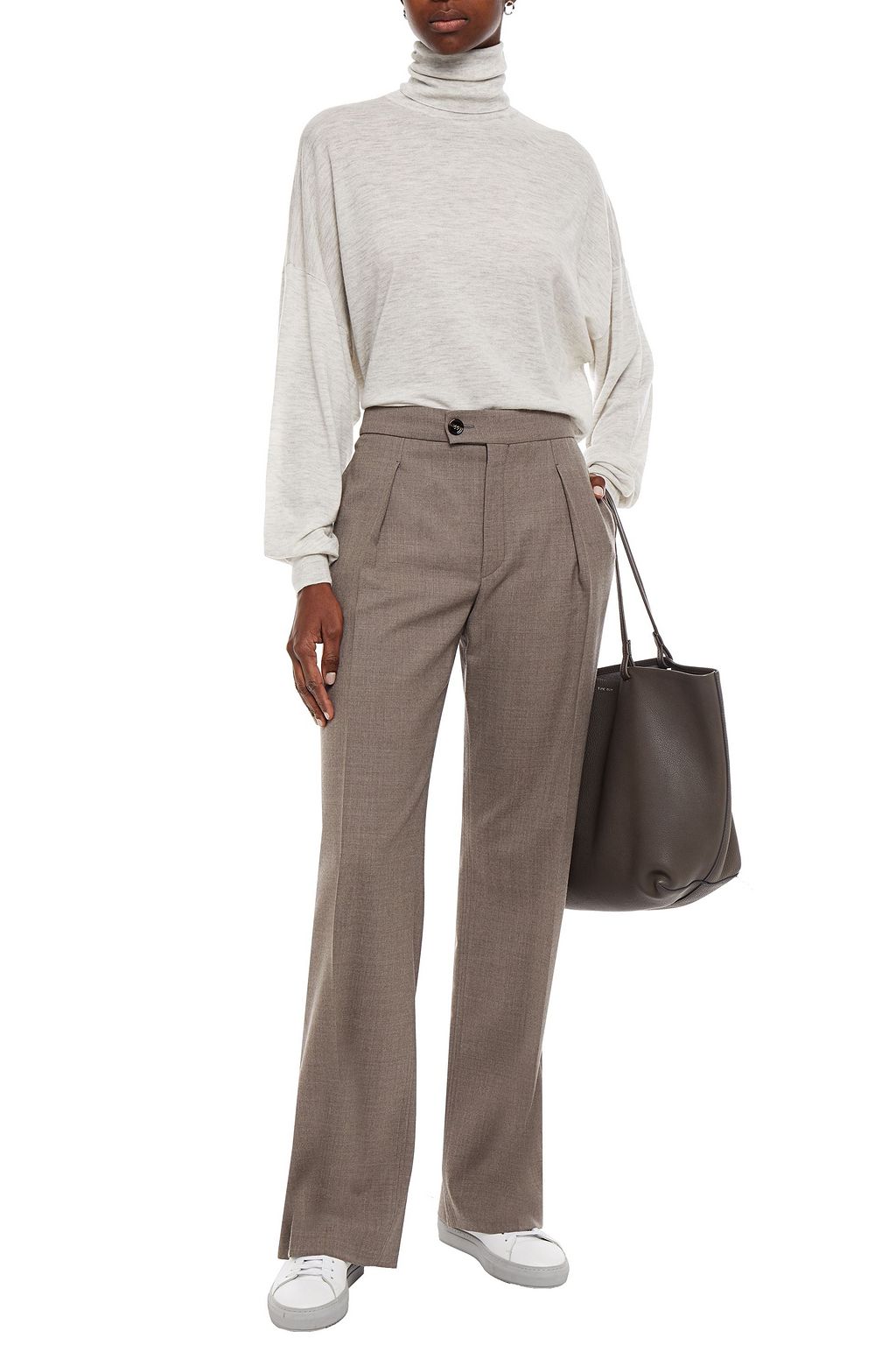 LOULOU STUDIO Tizzano mélange wool and cashmere-blend turtleneck sweater