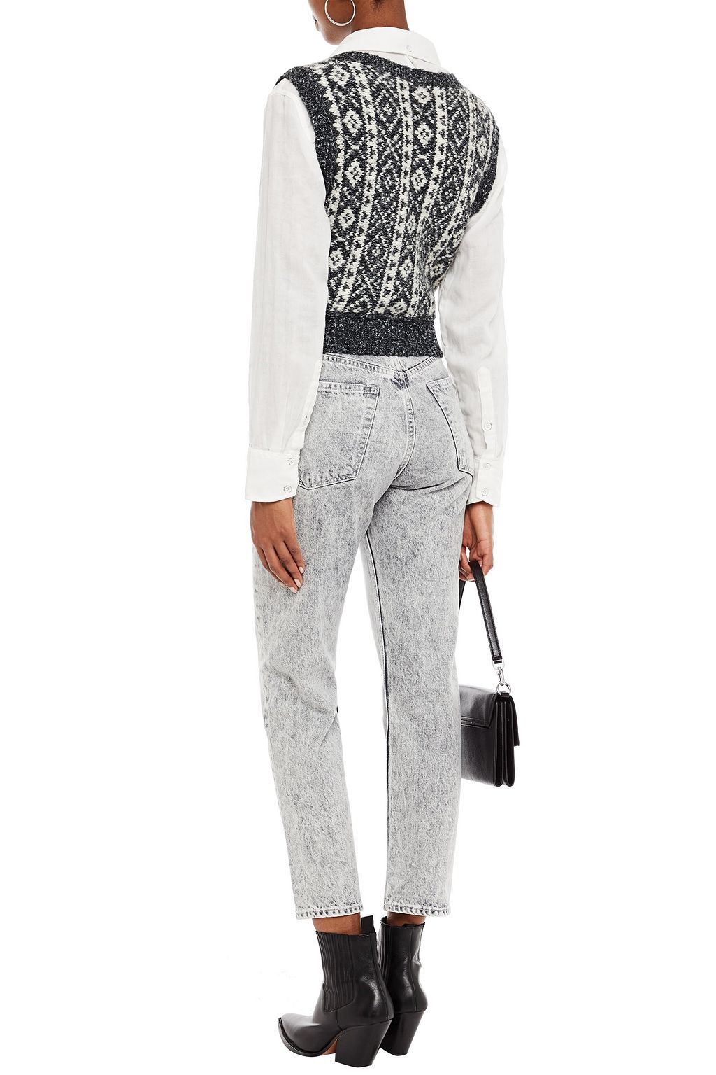 RAG & BONE Maya acid-wash high-rise straight-leg jeans