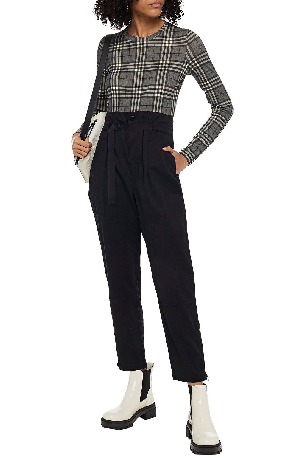 RAG & BONE Belted-pleated cotton-gabardine tapered pants