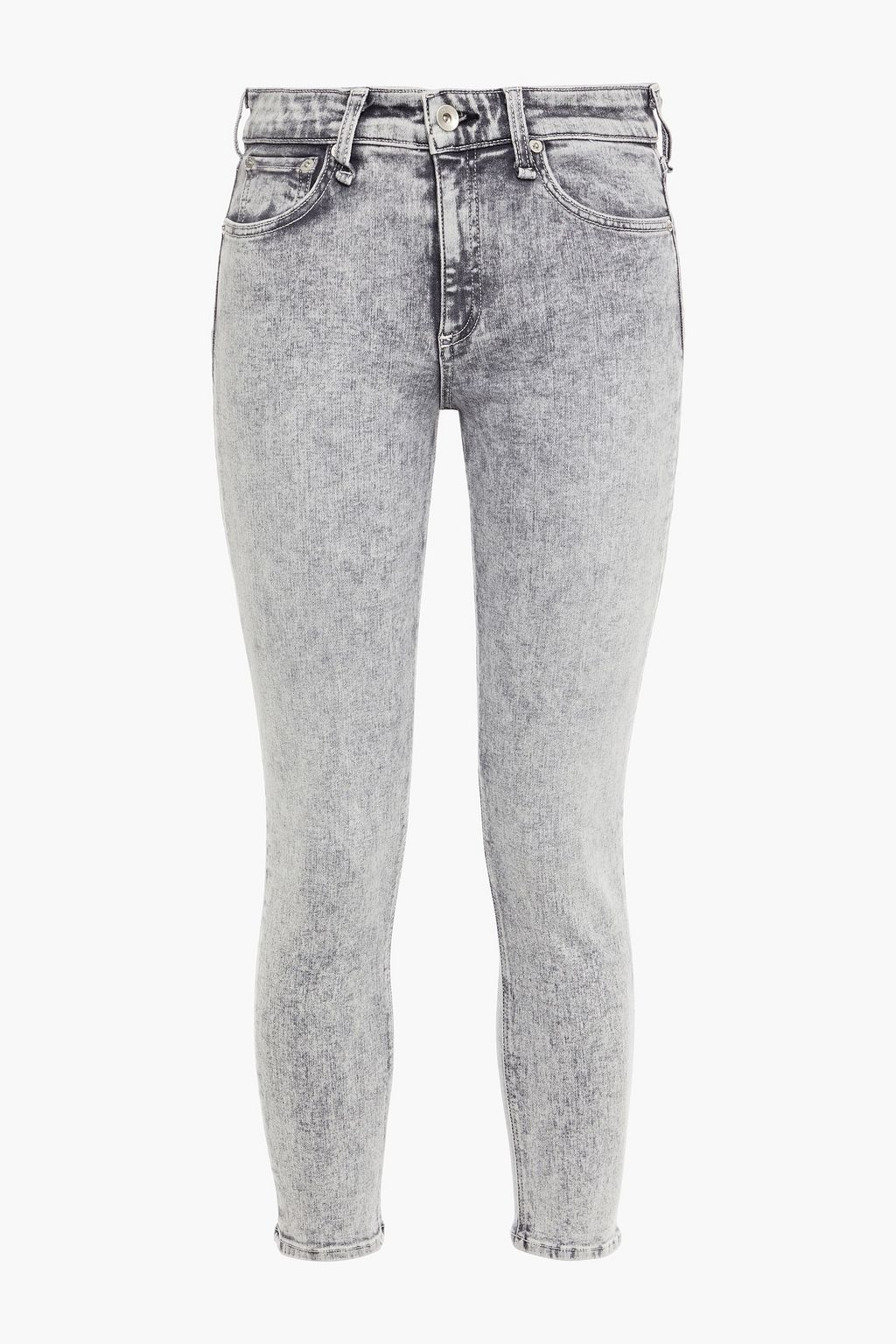 Gray Cate cropped acid-wash mid-rise 