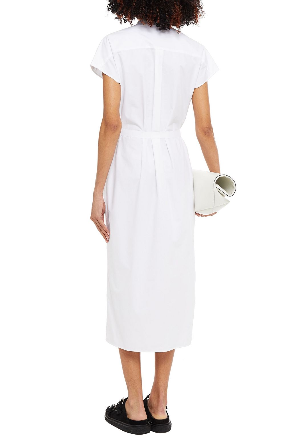 JOSEPH Isaac belted cotton-poplin midi shirt dress