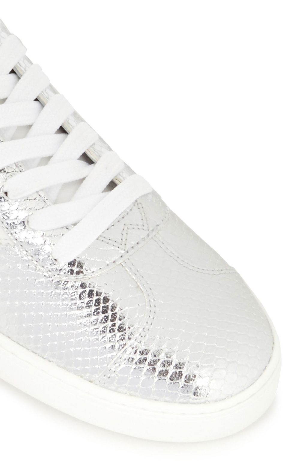 STUART WEITZMAN Daryl metallic snake-effect leather sneakers
