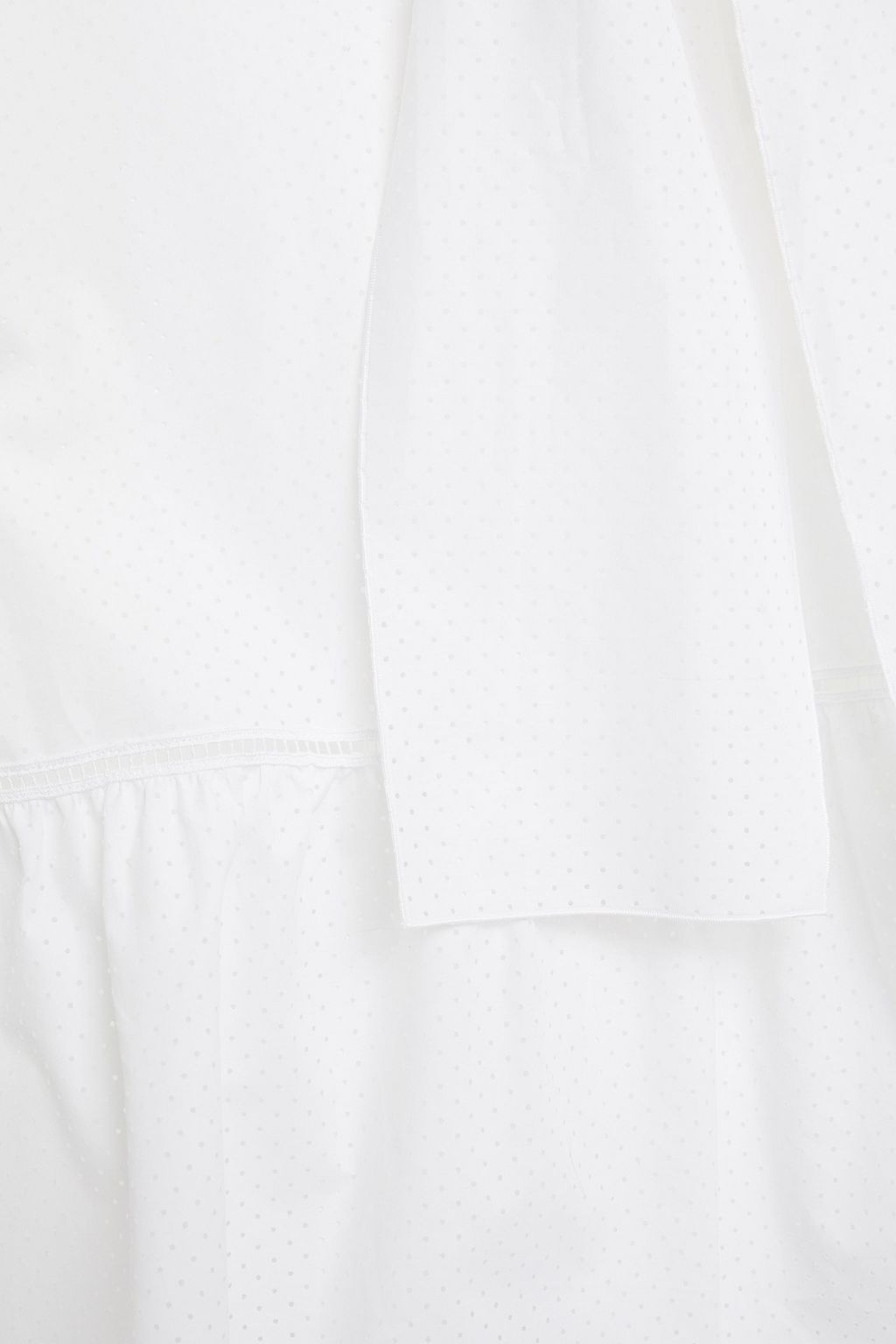 REDVALENTINO Tie-neck perforated cotton blouse