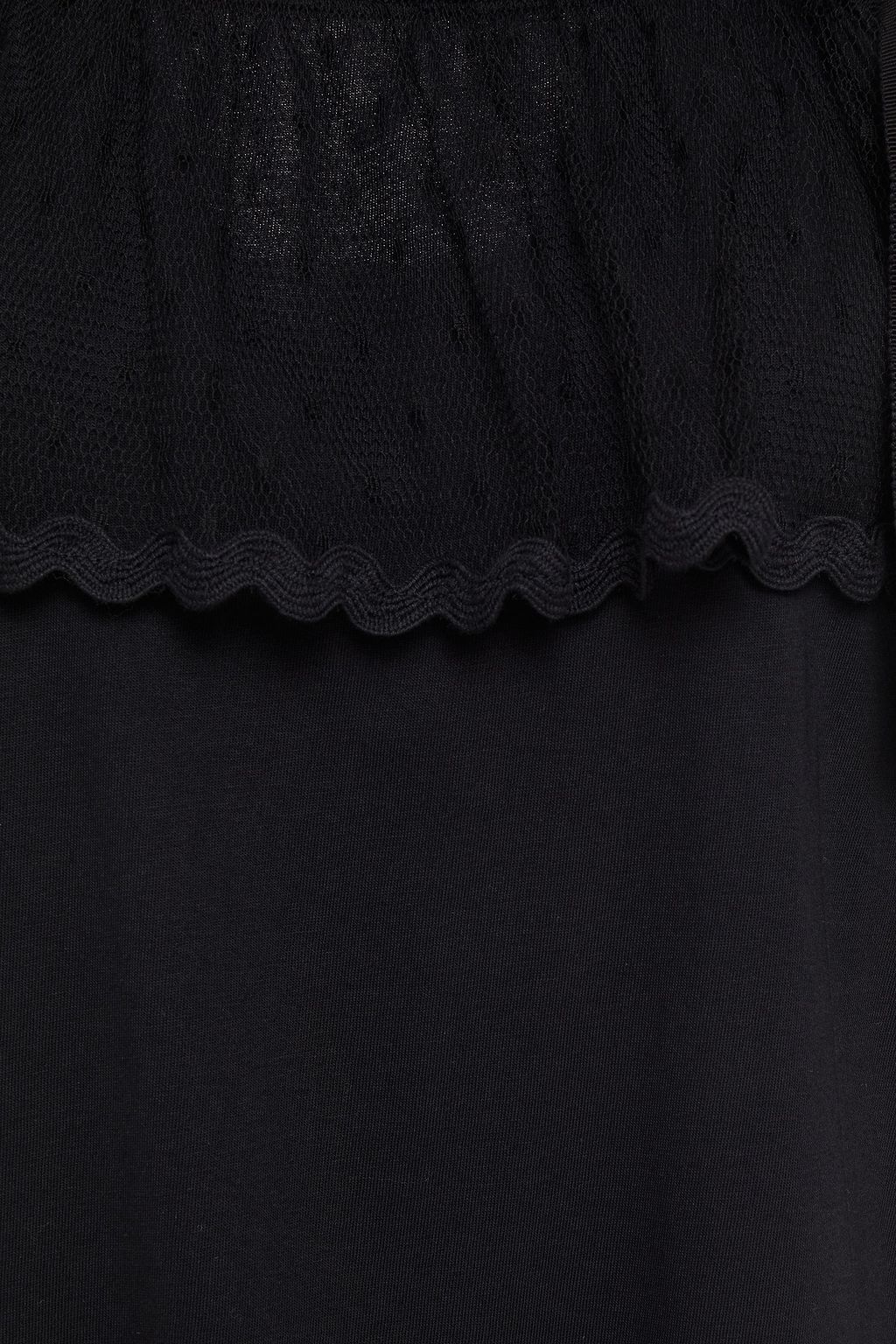 REDVALENTINO Minikleid aus Baumwoll-Jersey mit Point d'Esprit-Besatz und Cut-outs