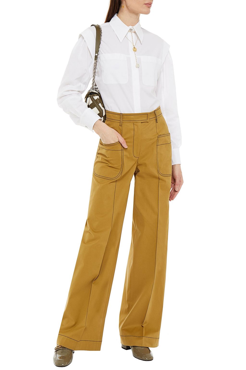 ALBERTA FERRETTI Stretch-cotton poplin shirt