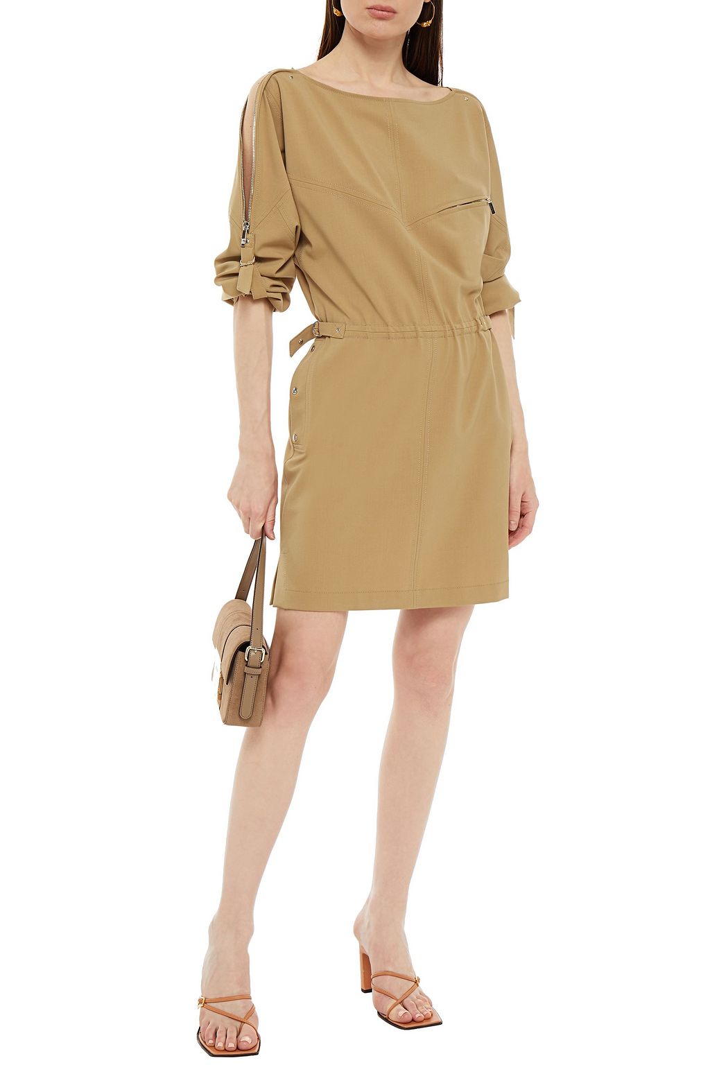 ALBERTA FERRETTI Zip-detailed stretch-twill mini dress