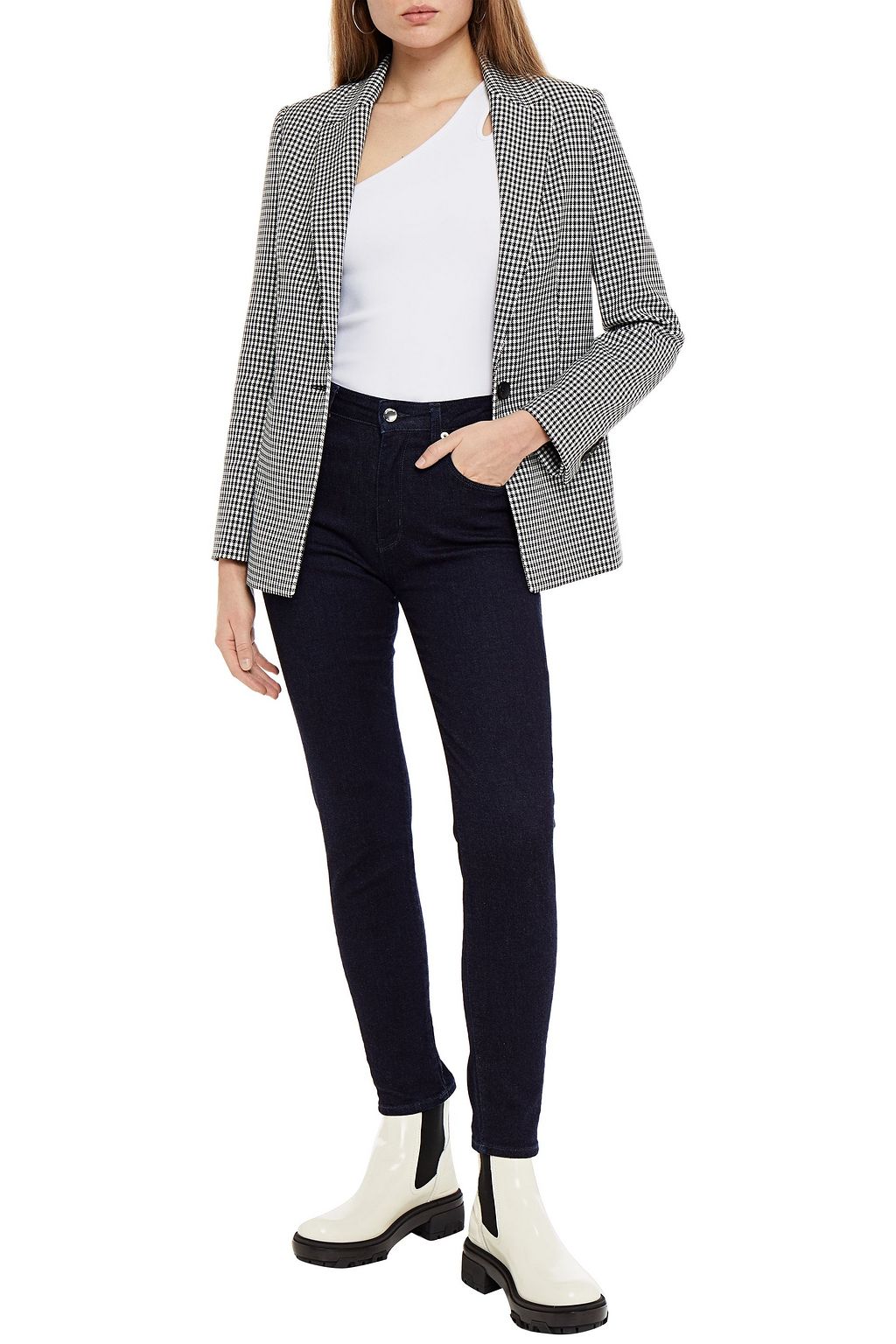LOVE MOSCHINO Appliquéd high-rise skinny jeans