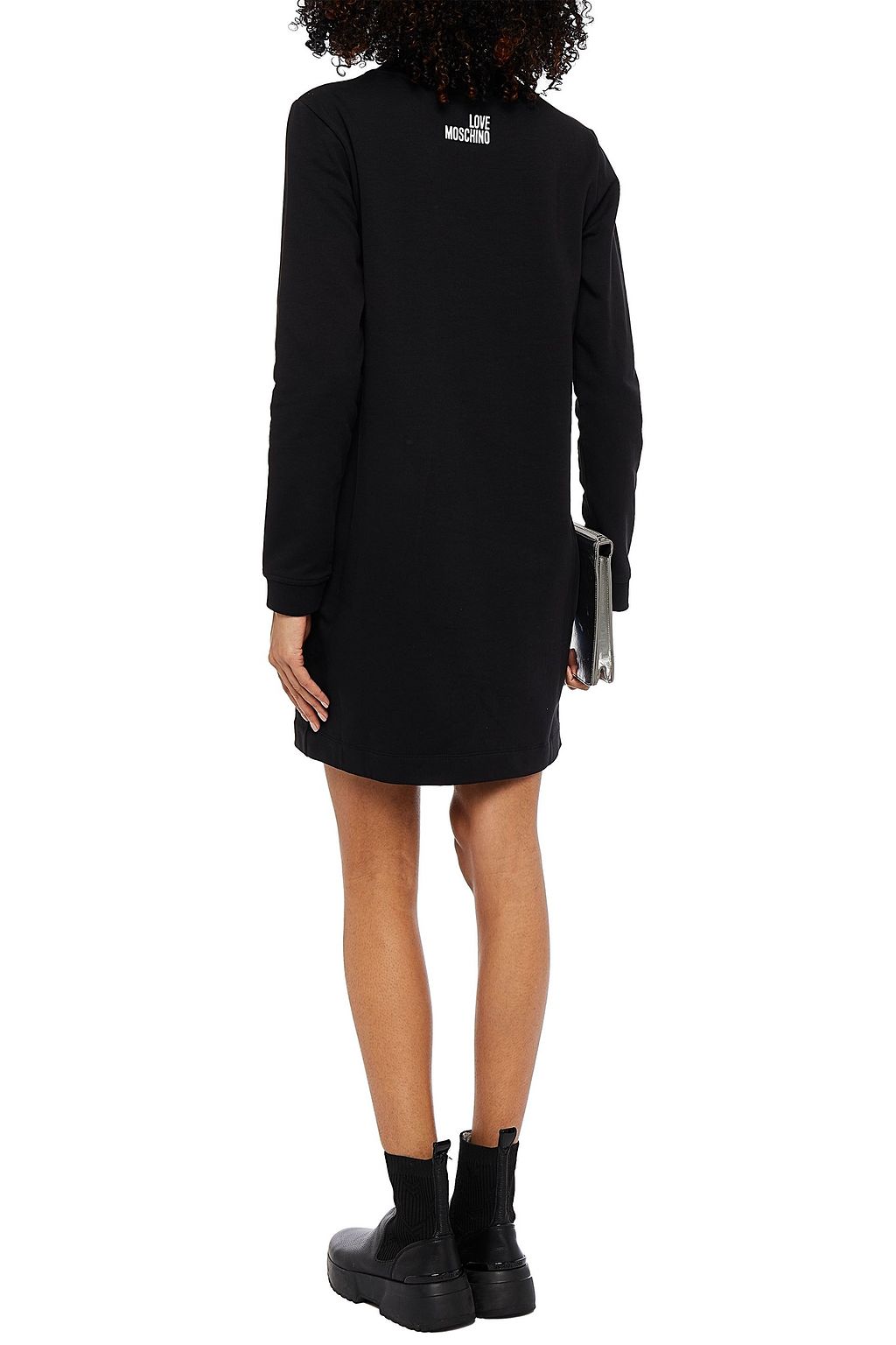 LOVE MOSCHINO Printed cotton-blend fleece mini dress
