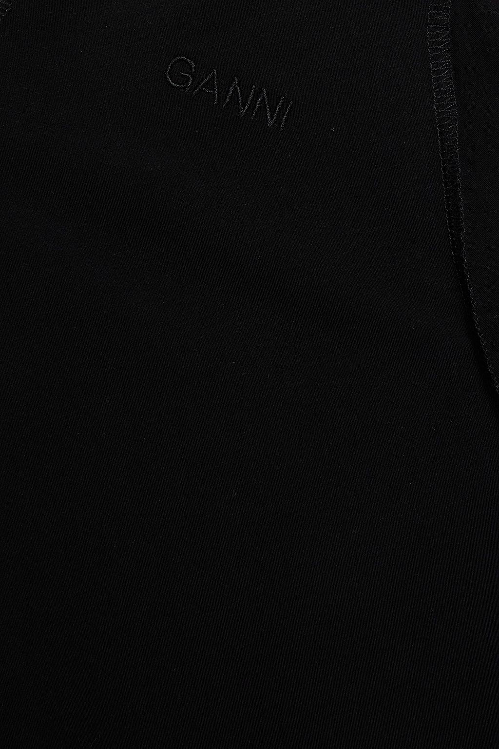 GANNI Rollkragenoberteil aus Stretch-Baumwoll-Jersey mit Stickereien