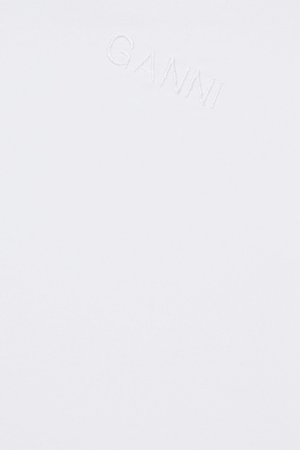 GANNI Embroidered stretch-cotton jersey turtleneck top