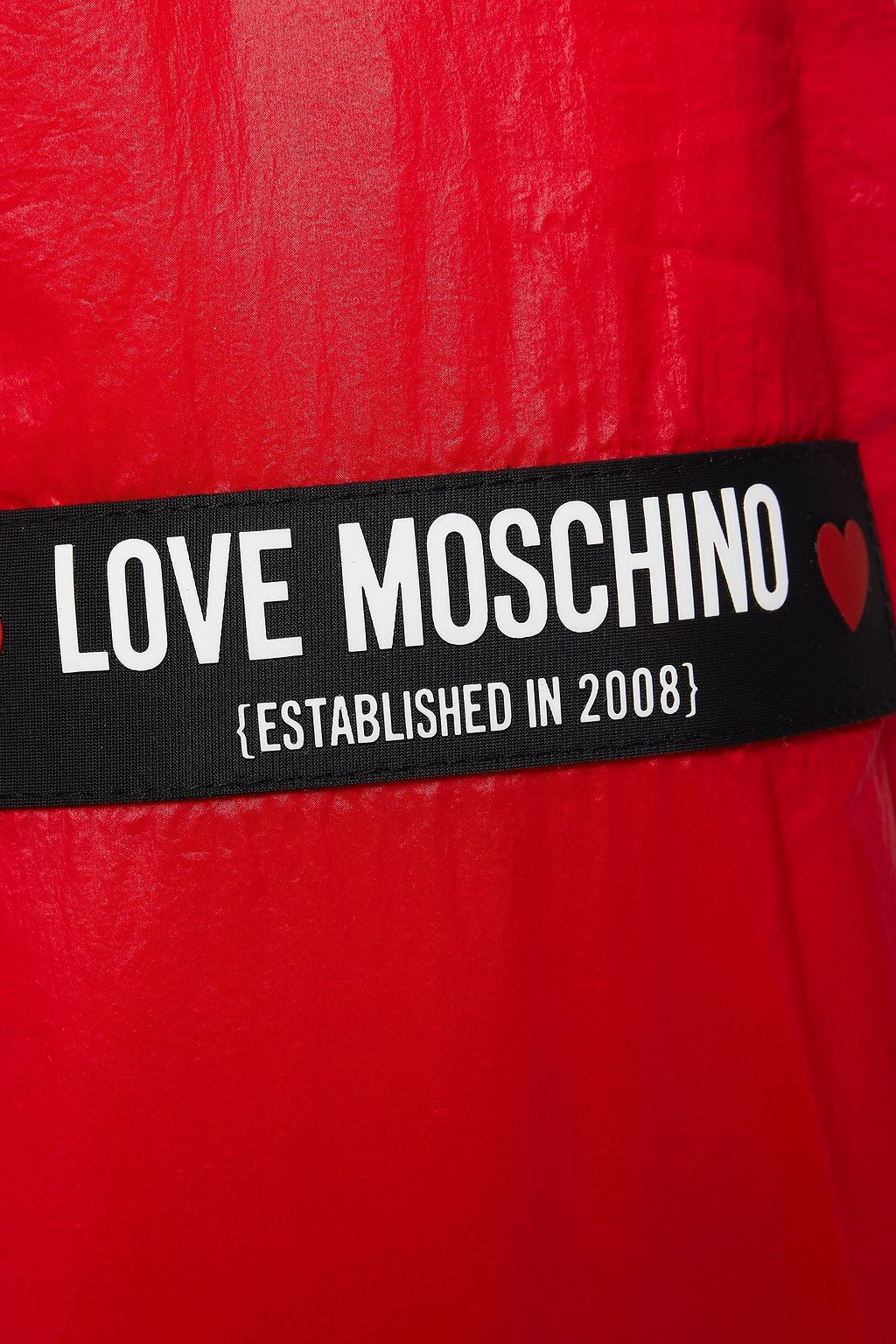 LOVE MOSCHINO Logo-appliquéd shell hooded jacket