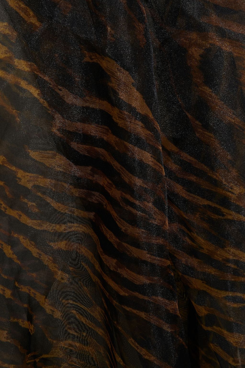 GANNI Bluse aus Organza mit Tigerprint und Raffung