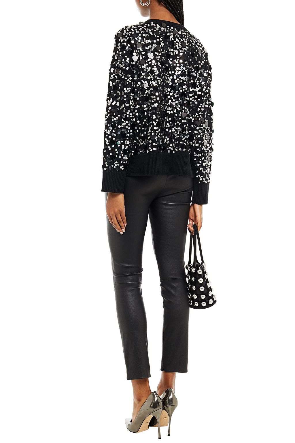 LOVE MOSCHINO Sequin-embellished wool-blend sweater