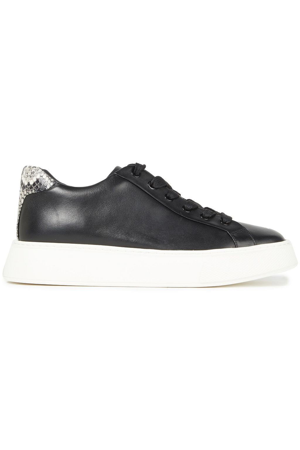 snake effect leather platform trainers