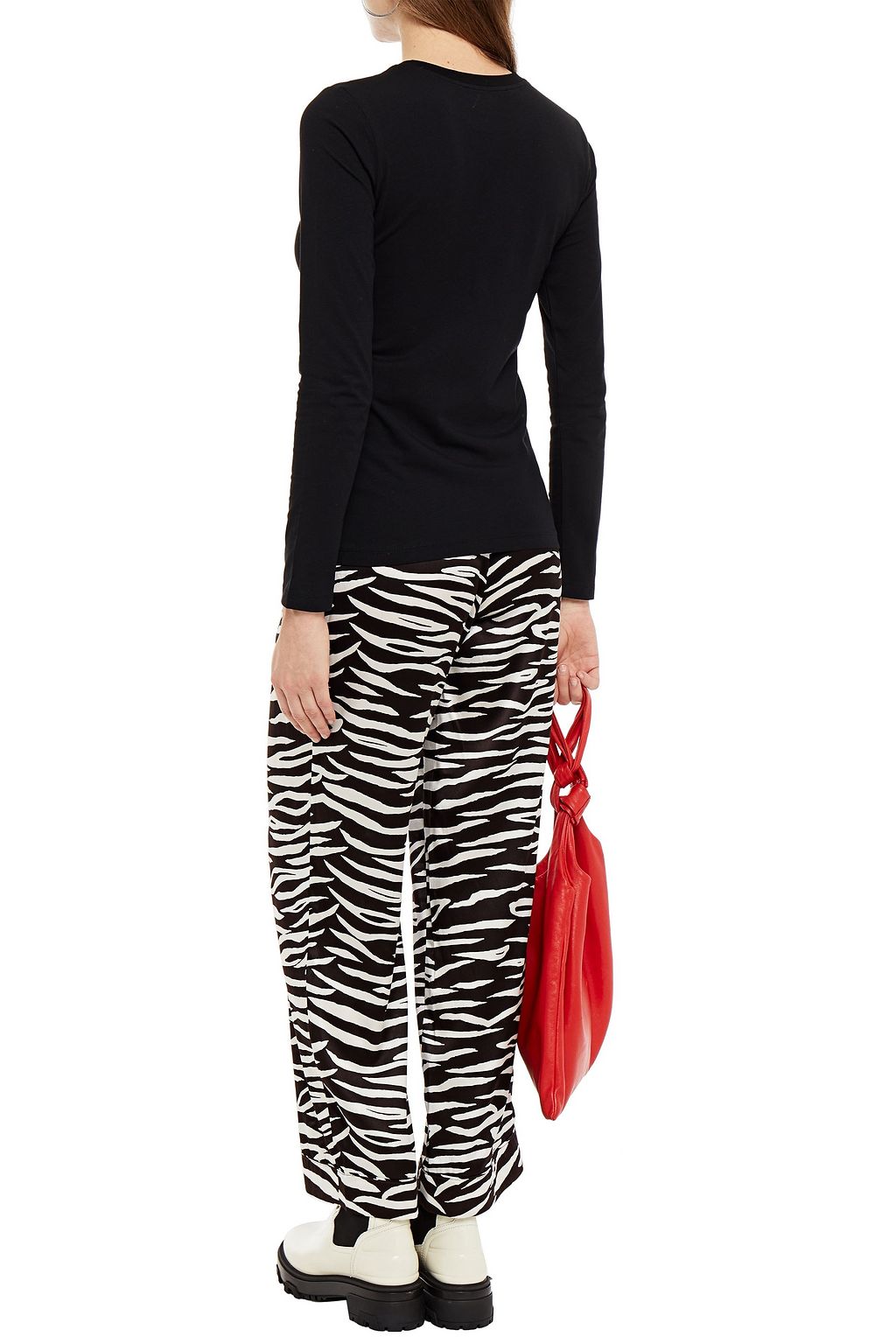 LOVE MOSCHINO Printed stretch-cotton jersey top