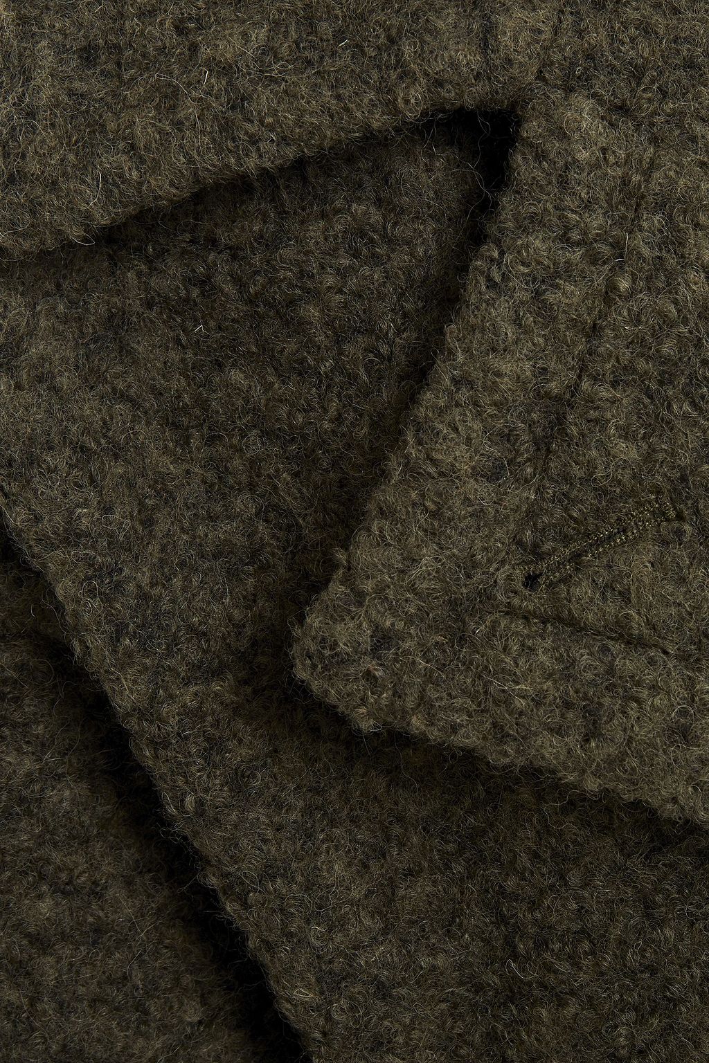 GANNI Belted wool-blend bouclé coat