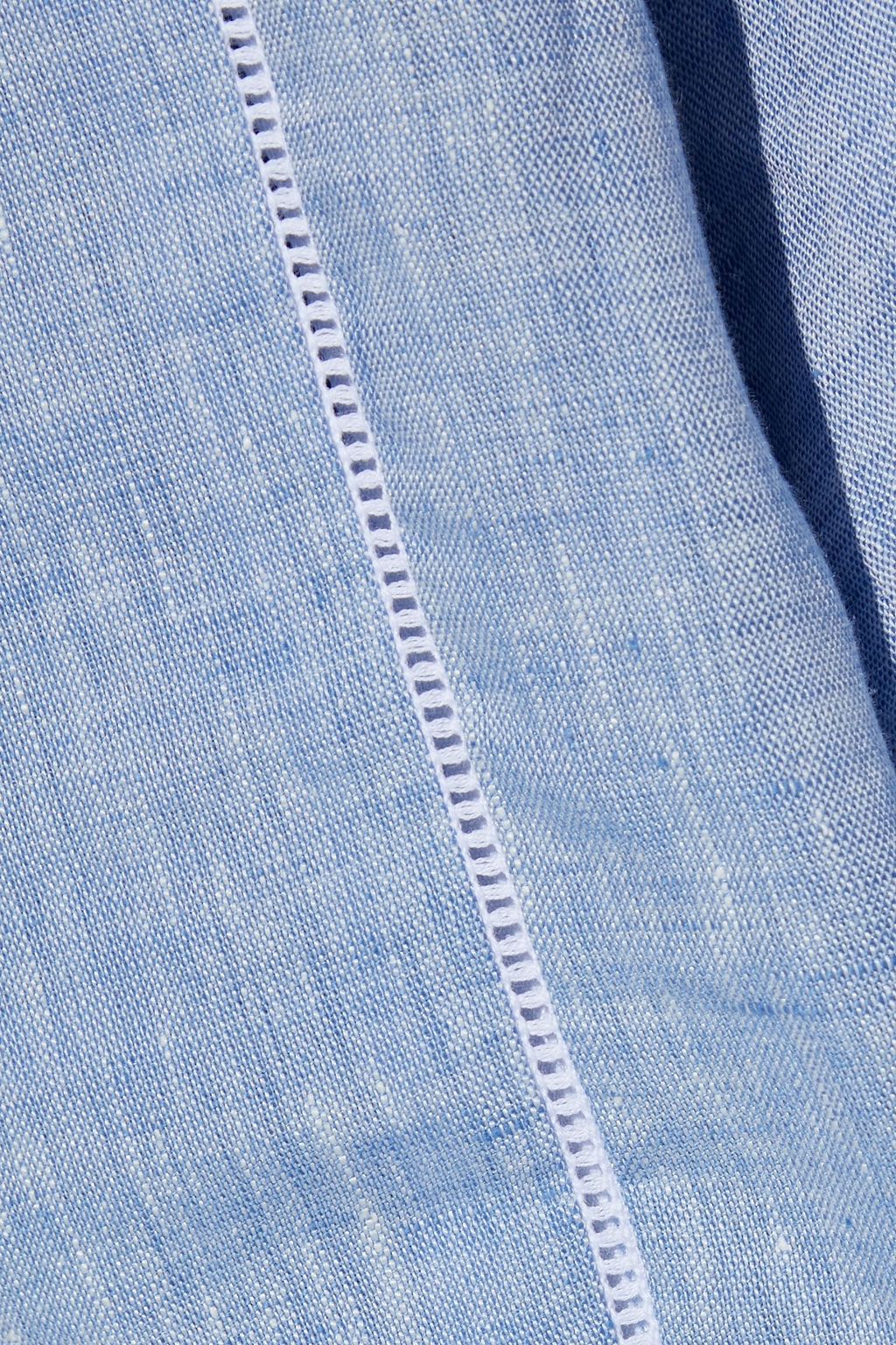 WEEKEND MAX MARA Malaga gathered linen-chambray blouse