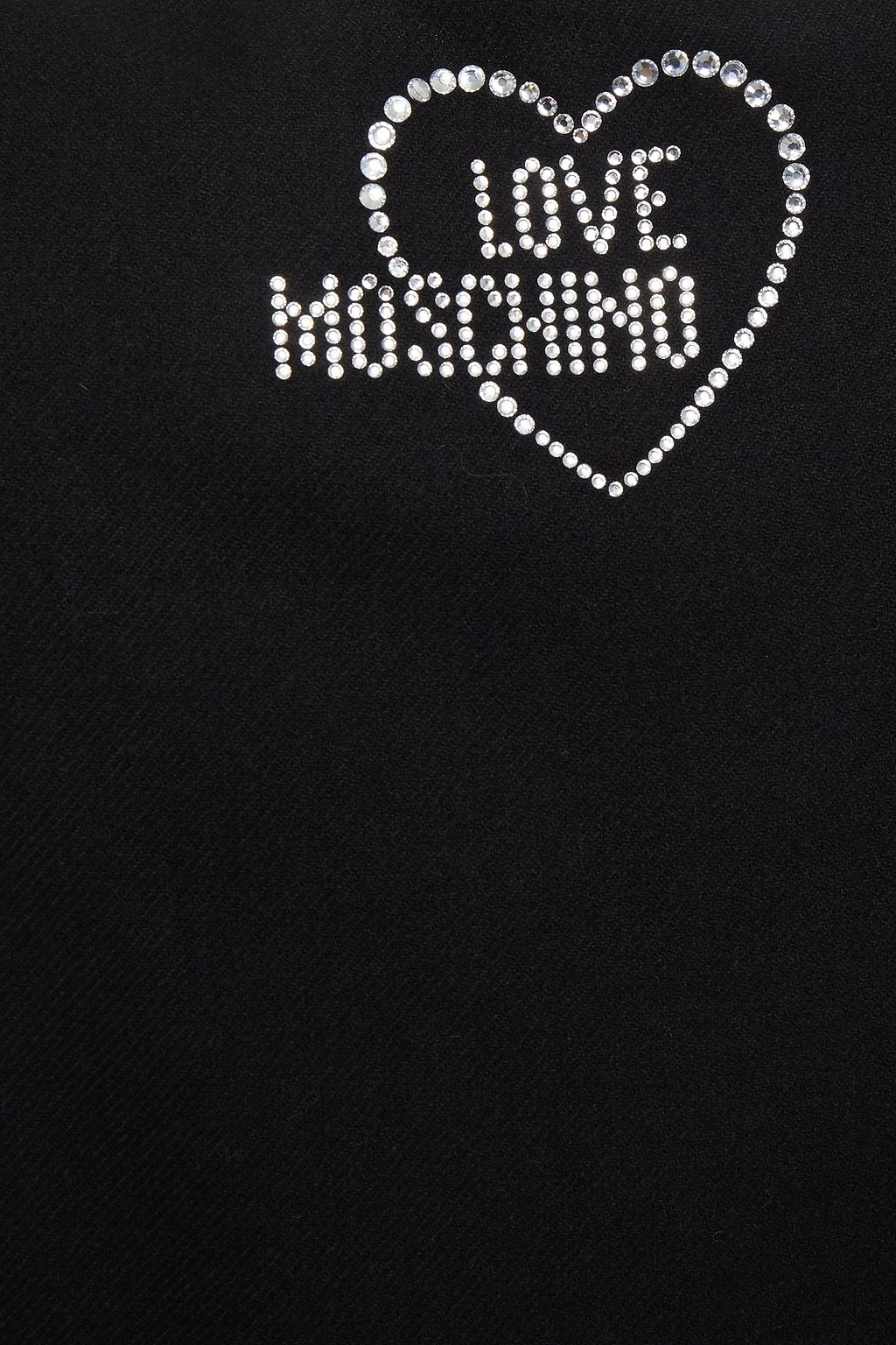 LOVE MOSCHINO Crystal-embellished gathered twill mini dress