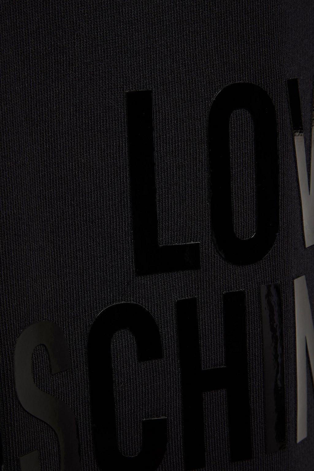 LOVE MOSCHINO Logo-appliquéd French cotton-terry mini dress