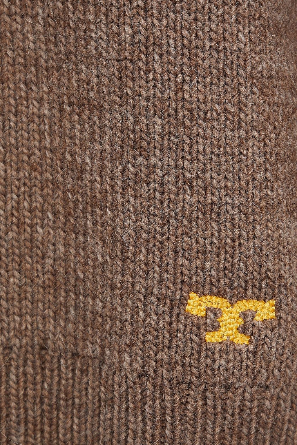 TORY BURCH Melierter Rollkragenpullover aus Rippstrick