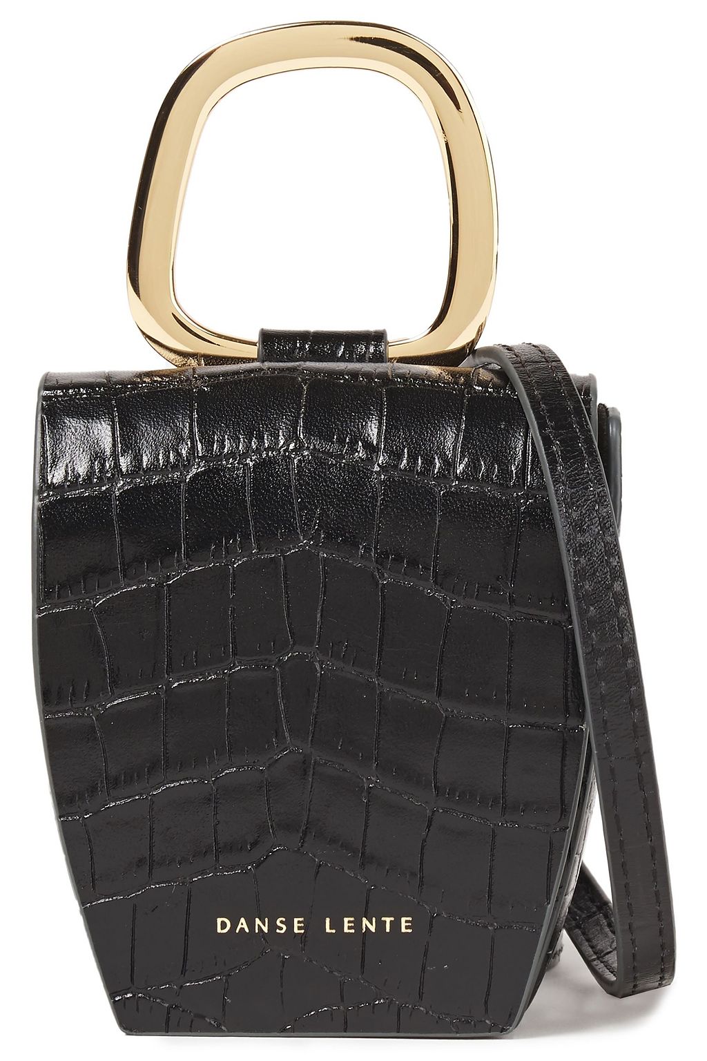 DANSE LENTE Croc-effect leather shoulder bag