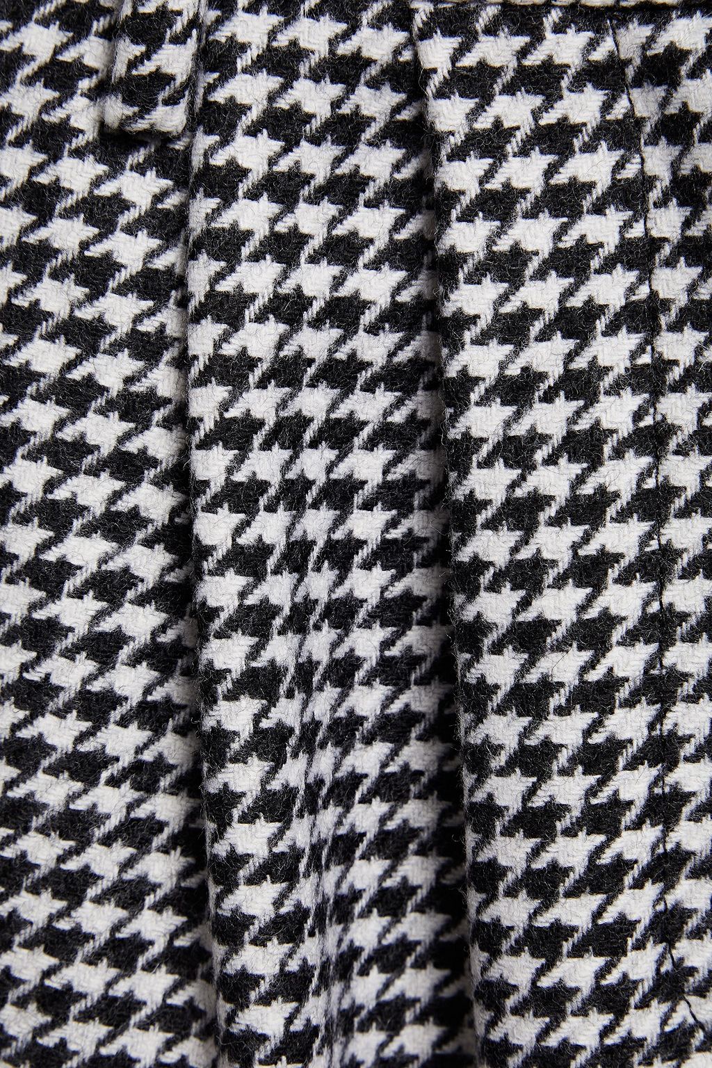 LOVE MOSCHINO Appliquéd houndstooth wool-blend tweed mini skirt