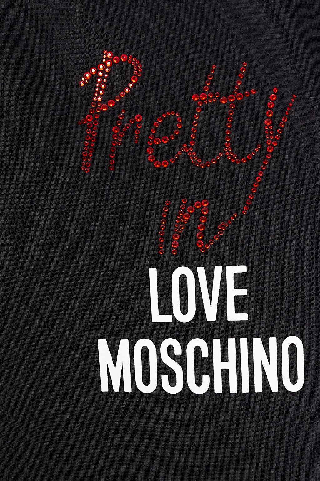 LOVE MOSCHINO Crystal-embellished printed cotton-blend fleece track pants