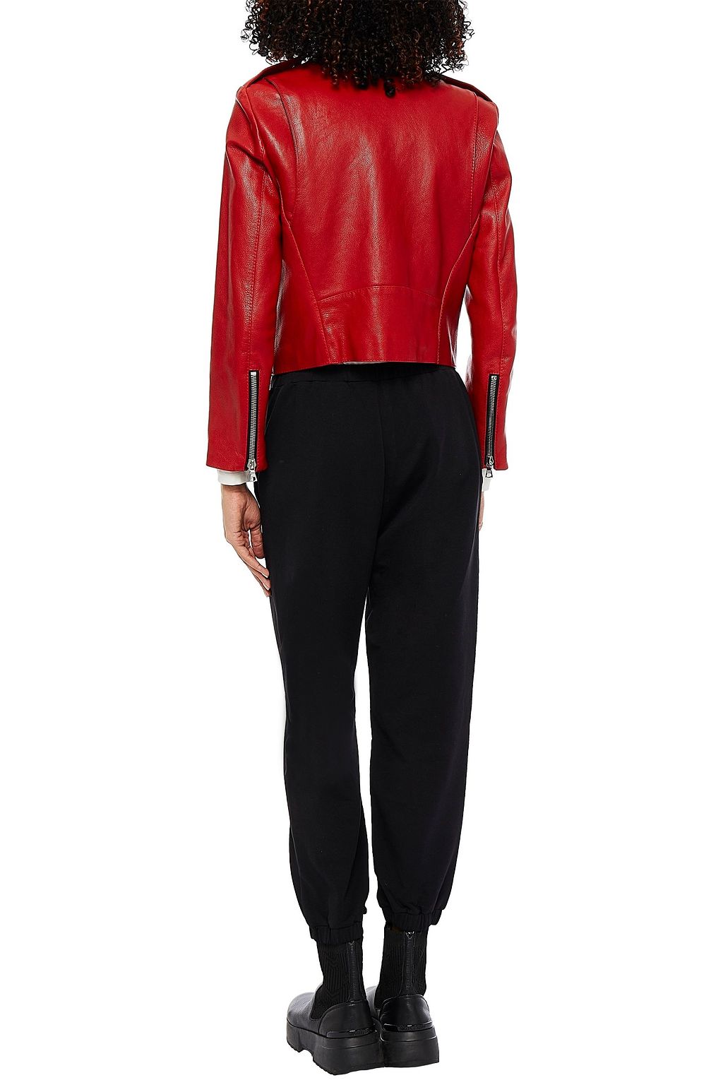 LOVE MOSCHINO Crystal-embellished printed cotton-blend fleece track pants