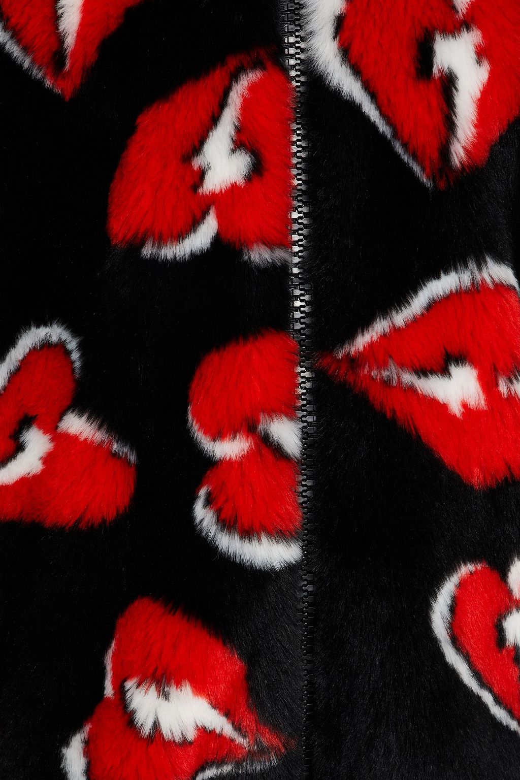 LOVE MOSCHINO Printed faux fur hooded jacket