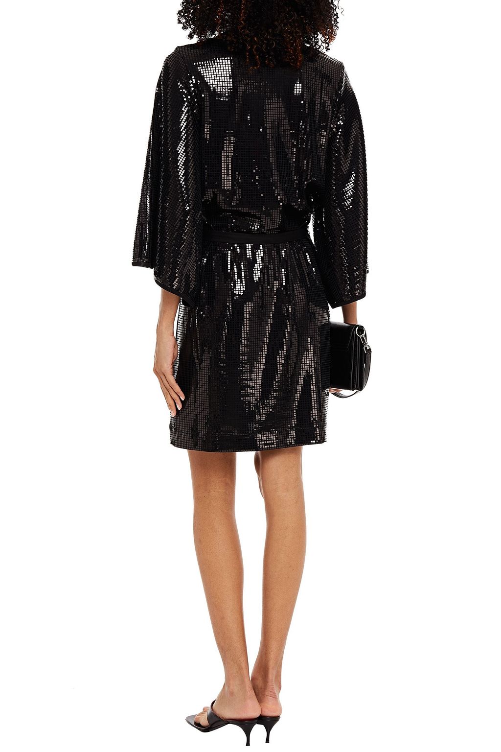 LOVE MOSCHINO Belted sequined jersey mini dress
