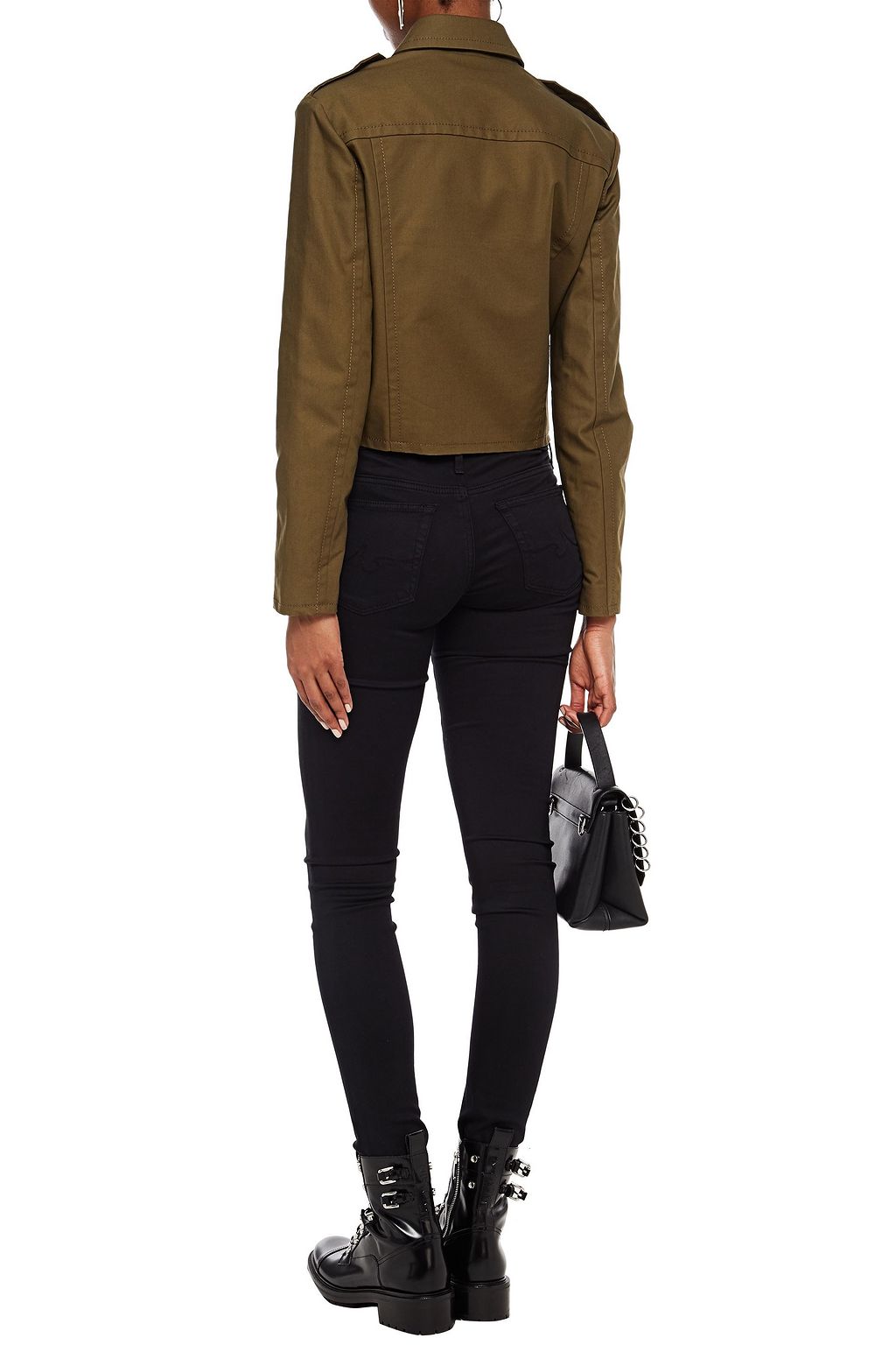 LOVE MOSCHINO Button-embellished cotton-gabardine jacket