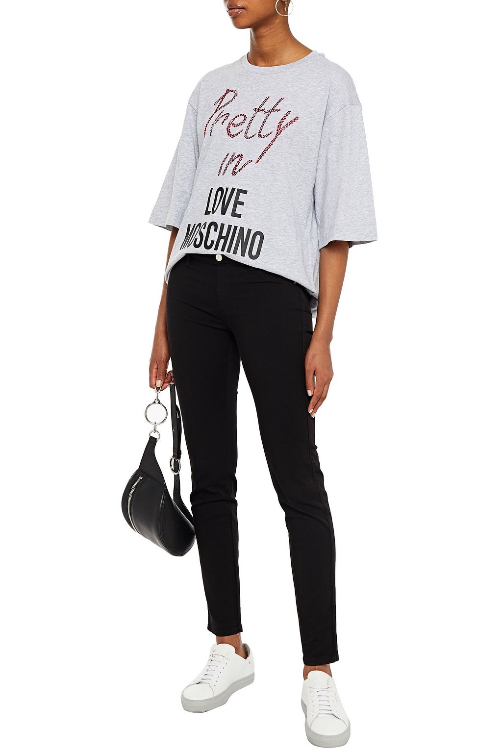 LOVE MOSCHINO Button-embellished mid-rise skinny jeans