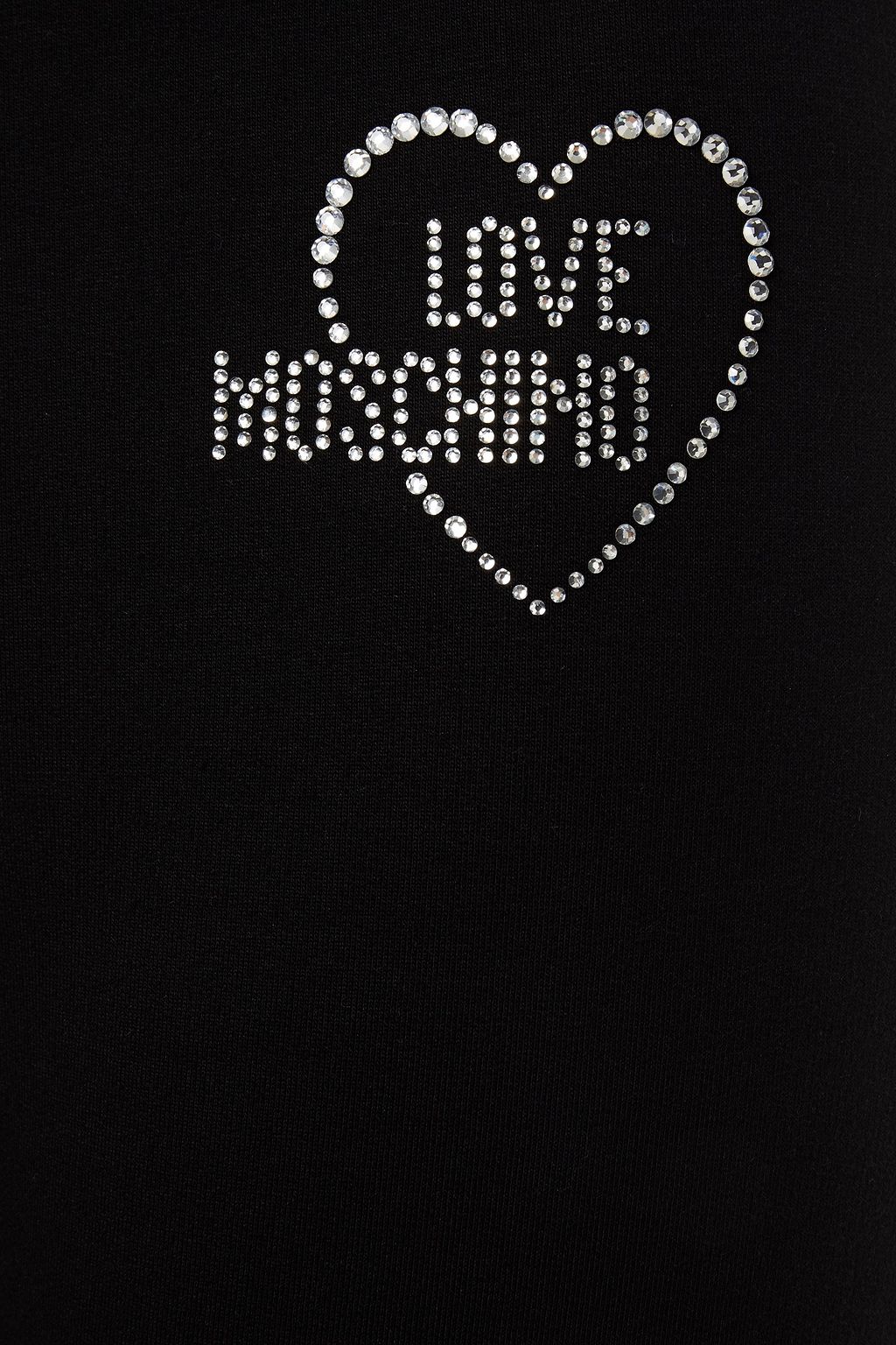 LOVE MOSCHINO Crystal-embellished cotton-blend fleece track pants