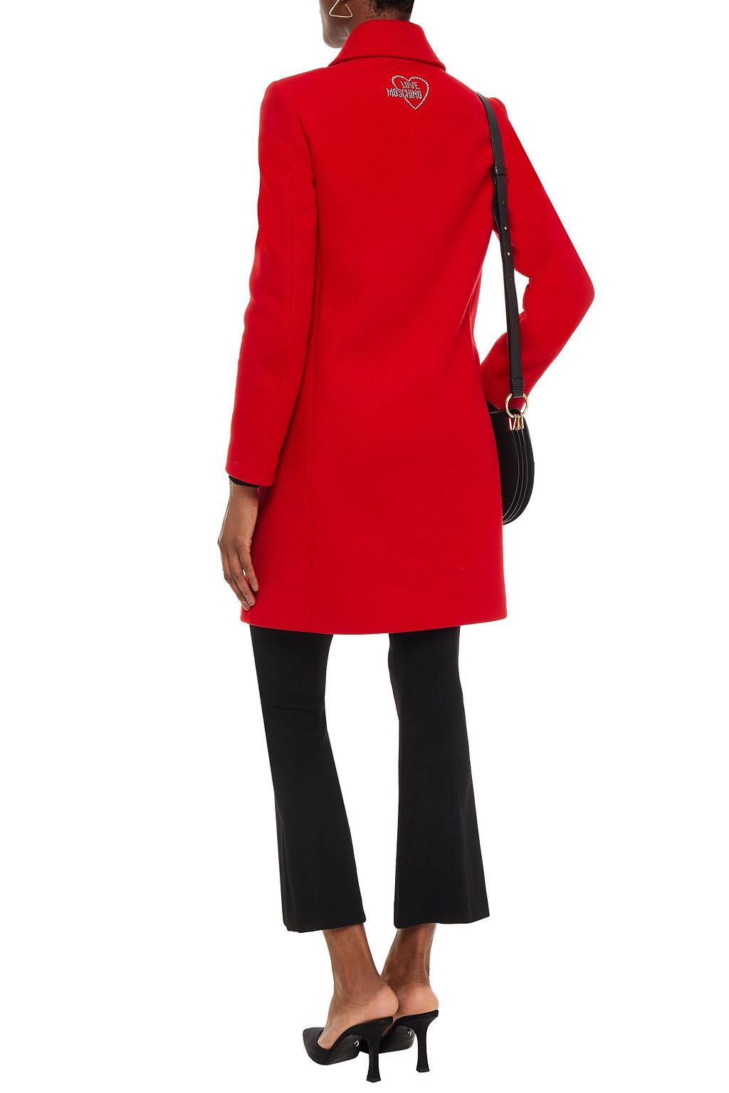 LOVE MOSCHINO Crystal-embellished wool-blend twill coat