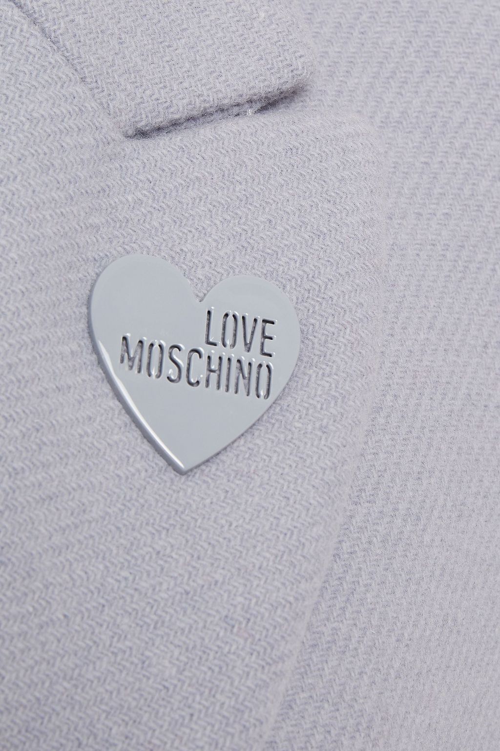 LOVE MOSCHINO Embellished wool-blend twill coat