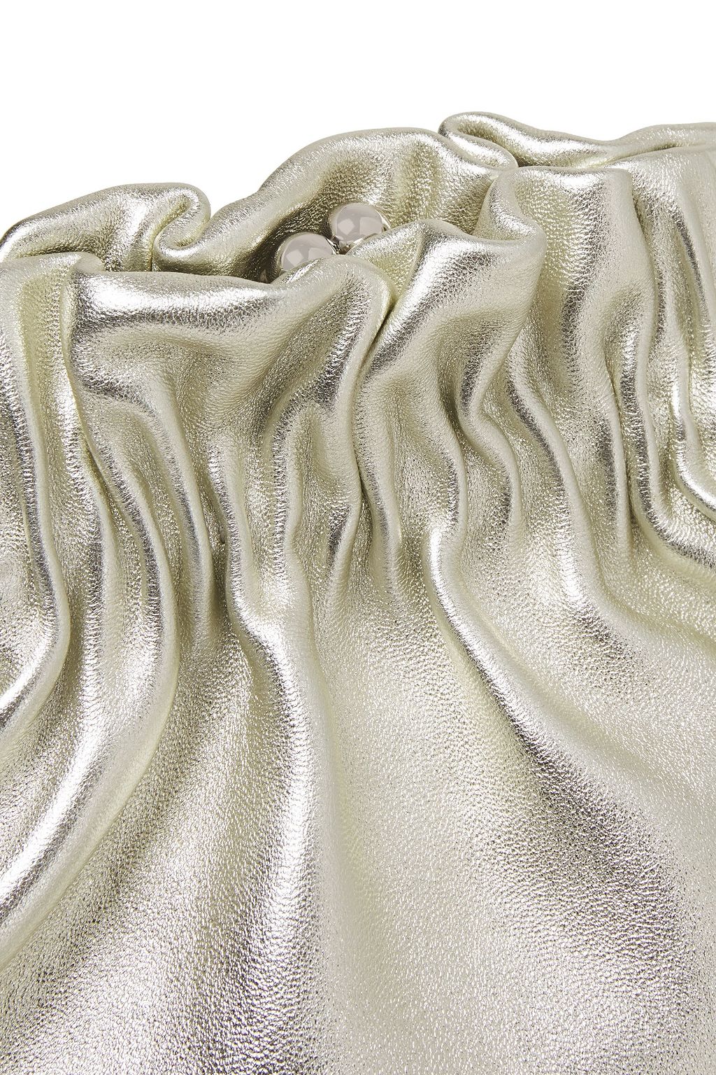 MARC JACOBS Gathered metallic leather shoulder bag