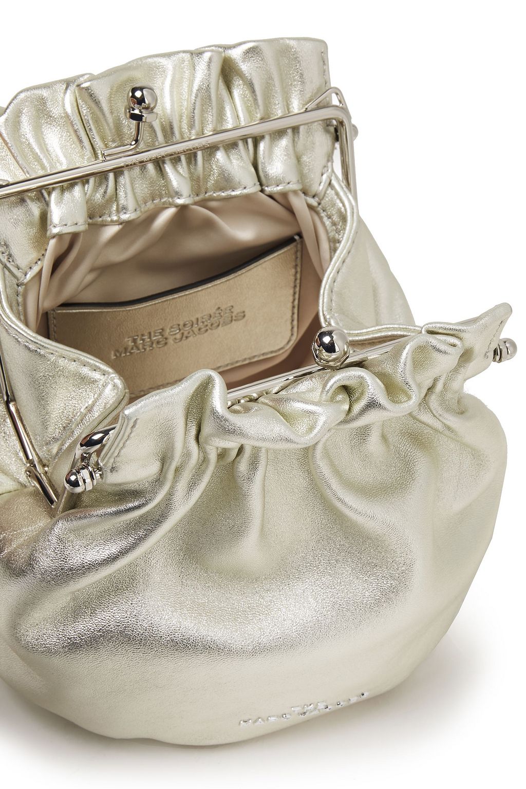 MARC JACOBS Gathered metallic leather shoulder bag