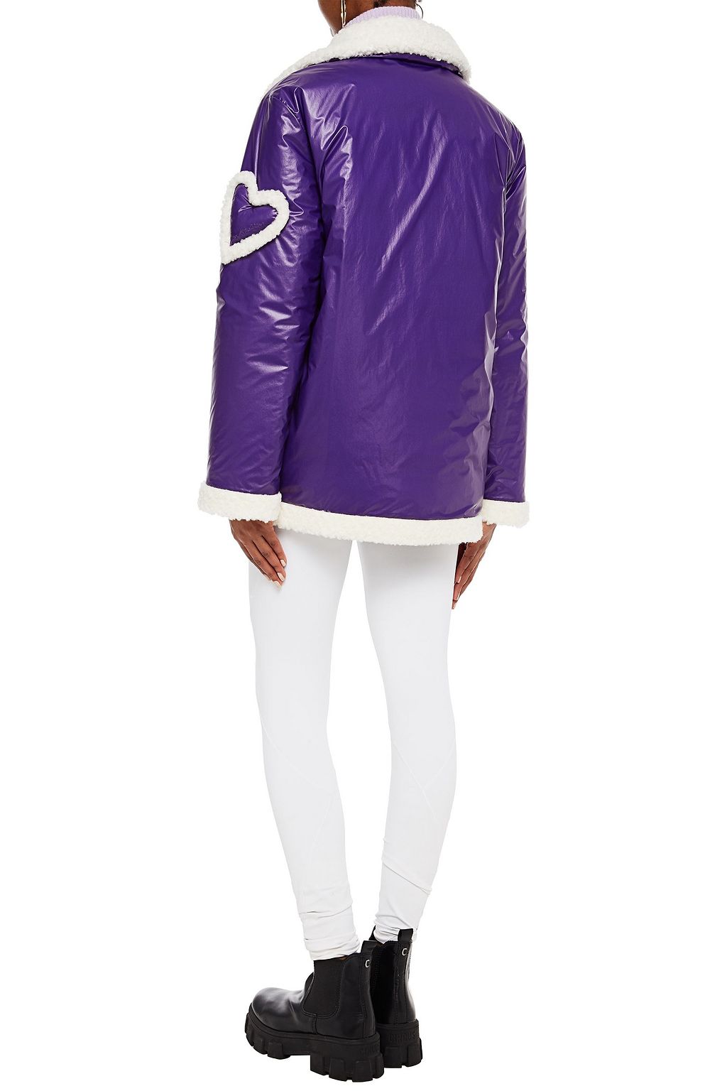 LOVE MOSCHINO Faux shearling-trimmed shell jacket