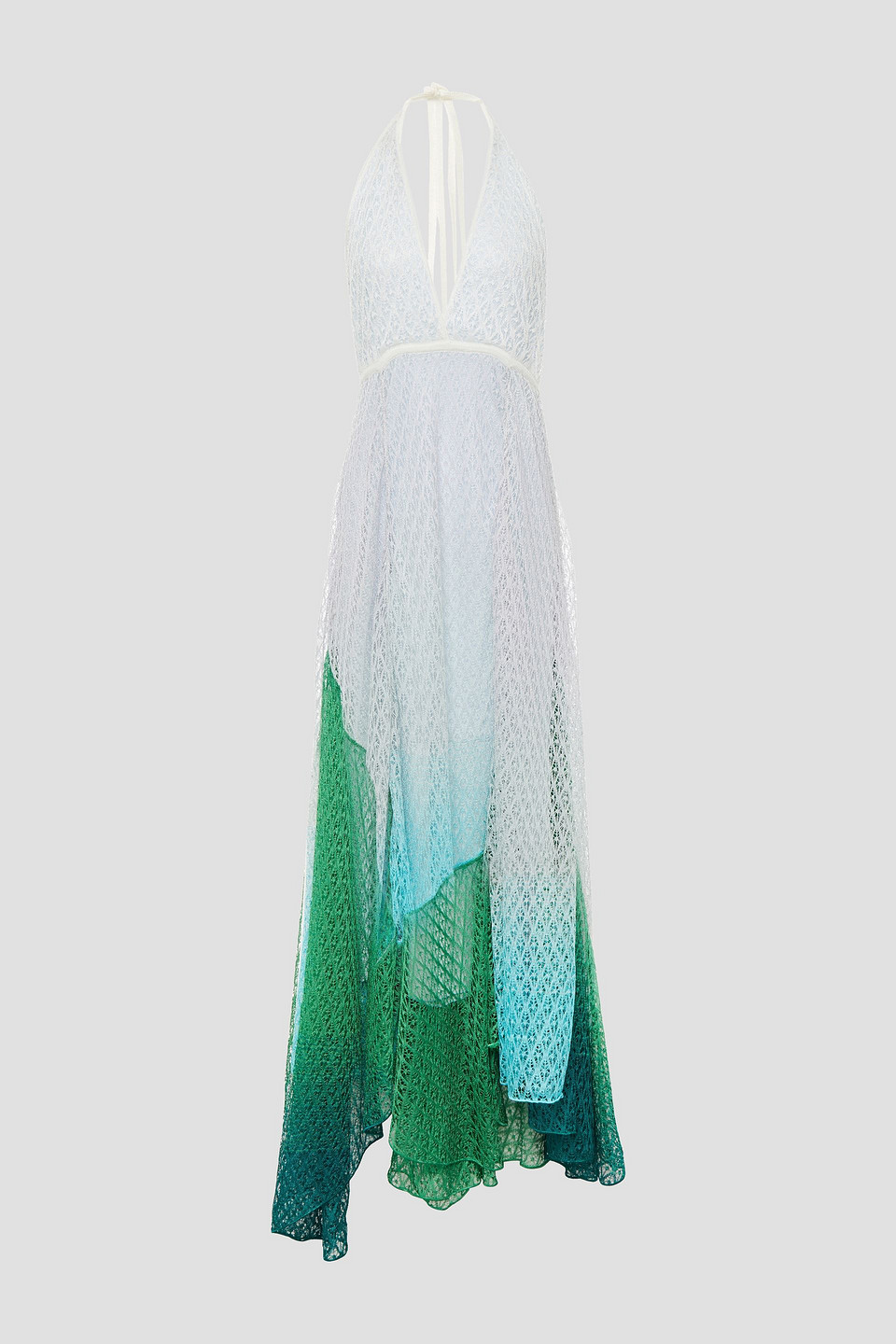 Missoni Woman Dégradé Crochet-knit Halterneck Midi Dress White Size 46